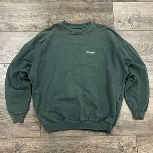 Vintage 90s Time Out Oversized Sweatshirt Seagate Green Distressed - Men’s XL